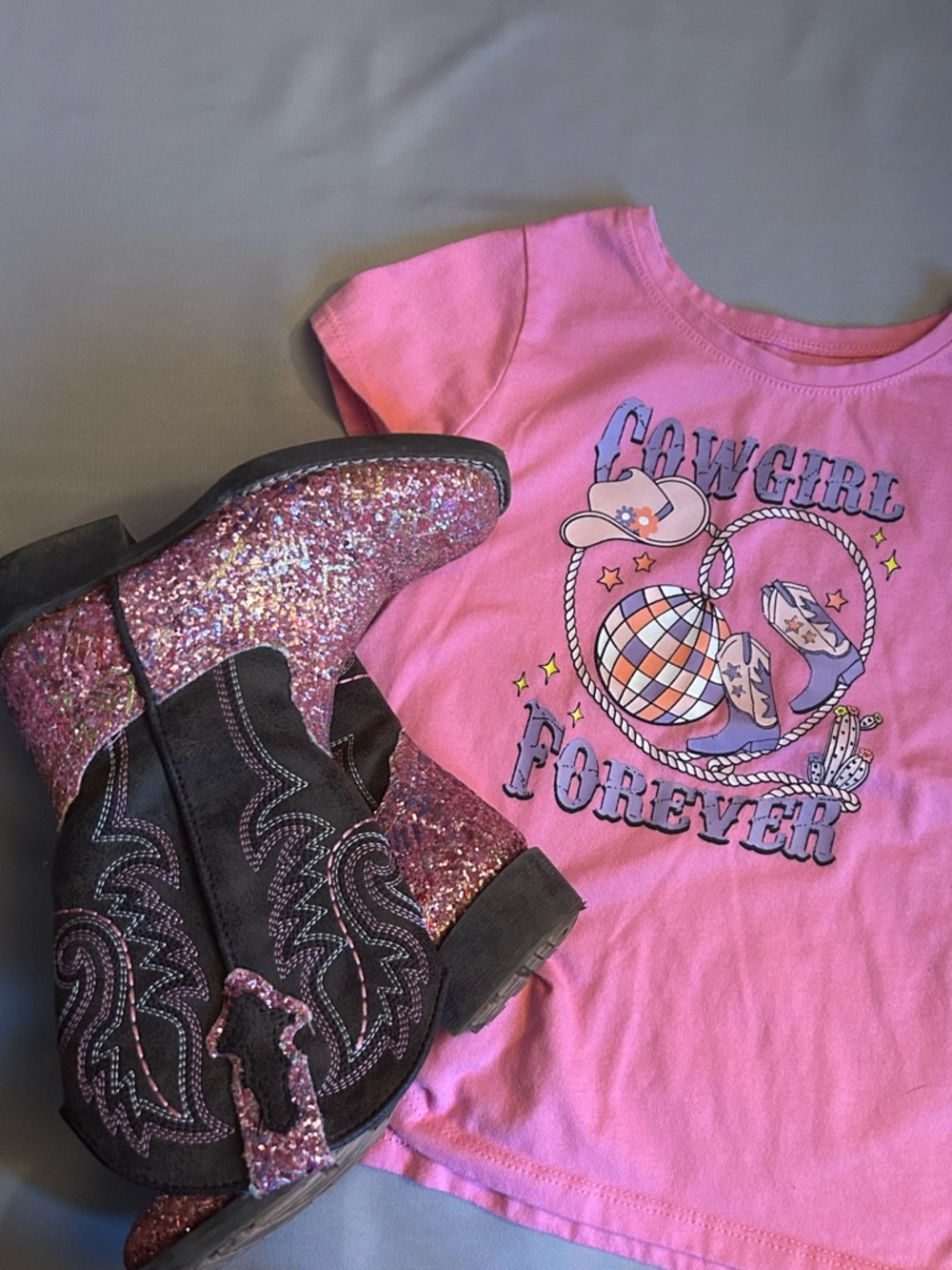 Roper Kids Pink Glitter Aztec Square Toe Cowgirl Boots- Toddler Size 9- NWOT